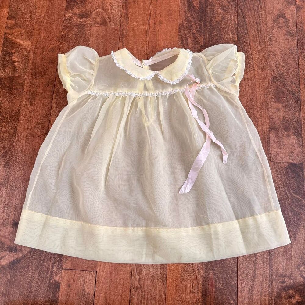 True Vintage Baby Girl Dress 24 months Yellow